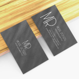 モダンシンプル黒ミニマル質感モノグラーム 名刺