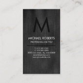 モダンシンプル黒ミニマル質感モノグラーム 名刺 (裏面)