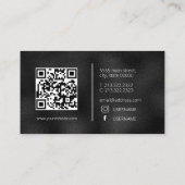 モダンシンプル黒ミニマル質感モノグラーム 名刺 (裏面)