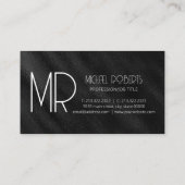 モダンシンプル黒ミニマル質感モノグラーム 名刺 (裏面)