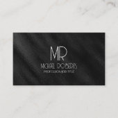 モダンシンプル黒ミニマル質感モノグラーム 名刺 (正面)