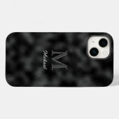 モダンシンプル黒ミニマル質感モノグラーム Case-Mate iPhoneケース (裏面 (横))