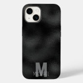 モダンシンプル黒ミニマル質感モノグラーム Case-Mate iPhoneケース (裏面)