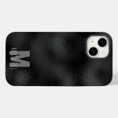 モダンシンプル黒ミニマル質感モノグラーム Case-Mate iPhoneケース (裏面 (横))