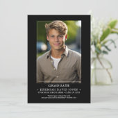モダンシンプル黒写真卒業 案内状 (スタンド正面)