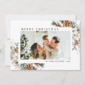 モダンシンプル黒植物学 | フォトクリスマス シーズンカード (正面)