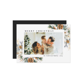 モダンシンプル黒植物学 | フォトクリスマス シーズンカード