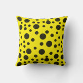 モダンシンプル黒水玉模様黄模様 クッション (裏面)