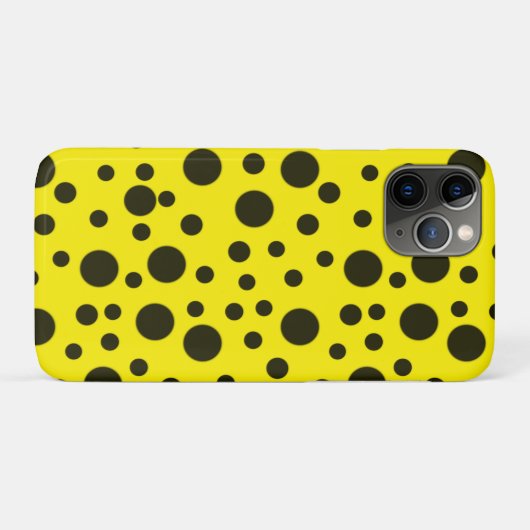 モダンシンプル黒水玉模様黄模様 Case-Mate iPhoneケース (裏面(横))