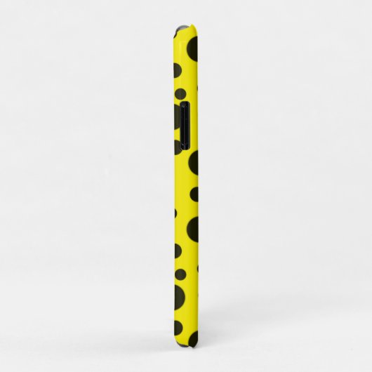 モダンシンプル黒水玉模様黄模様 Case-Mate iPhoneケース (裏面/右)