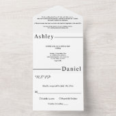 モダンシンプル黒白エレガントな結婚式 オールインワン招待状 (内側)