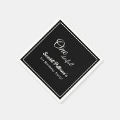 モダンシンプル黒白エレガント1歳 スタンダードカクテルナプキン (角)