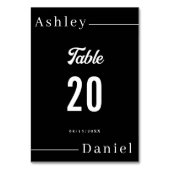 モダンシンプル黒白シッエレガントク結婚ズ テーブルナンバー (裏面)