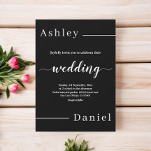 モダンシンプル黒白シッエレガントク結婚ズ