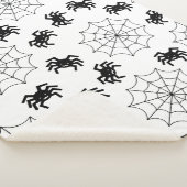 モダンシンプル黒白スパイダーハロウィーン シェルパブランケット (3/4)