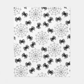 モダンシンプル黒白スパイダーハロウィーン フリースブランケット (正面)