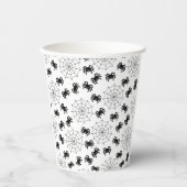 モダンシンプル黒白スパイダーハロウィーン 紙コップ (正面)