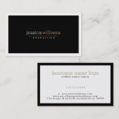 モダンシンプル黒白リバーシブル 名刺 (正面/裏面)