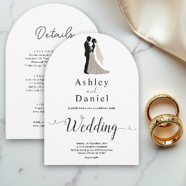 モダンシンプル黒白ロマンチックシック結婚ズ 招待状