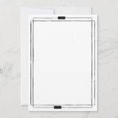 モダンシンプル黒白ロマン結婚ツ セーブザデート (裏面)