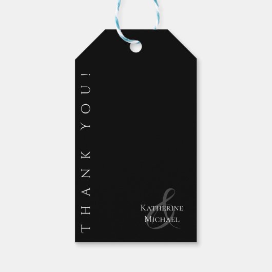 モダンシンプル黒白結婚礼 ギフトタグ (裏面)