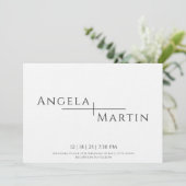 モダンシンプル黒結婚式招待状 招待状 (スタンド正面)