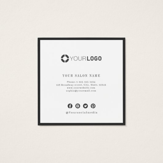 モダンシンプル黒縁どの名刺 (裏面)