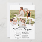 モダンシンプル黒縁ど写結婚影 招待状 (裏面)