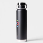 モダンシンプル黒金ゴールド会社のロゴ ウォーターボトル (背面)