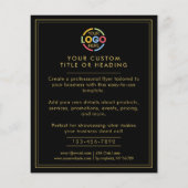 モダンシンプル黒金ゴールド・ビジネス・ロゴのプロモーション チラシ (裏面)