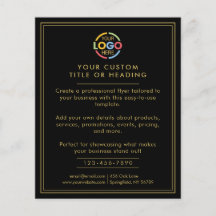 モダンシンプル黒金ゴールド・ビジネス・ロゴのプロモーション