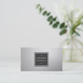 モダンシンプル黒銀箔デザイフェイクナー 名刺 (スタンド正面)