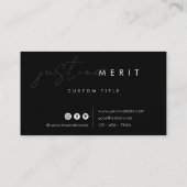 モダンシンプル黒・白の名刺 名刺 (裏面)