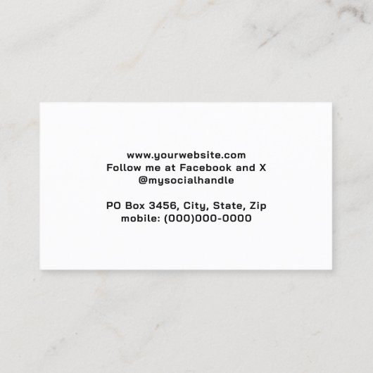 モダンシンプル黒・白の名刺 名刺 (裏面)