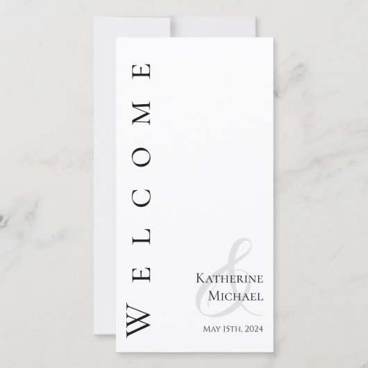 モダンシンプル黒・白結婚式 プログラム- (正面)