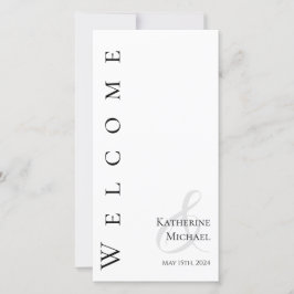 モダンシンプル黒・白結婚式 プログラム-