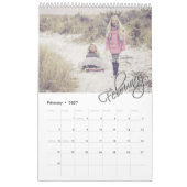 モダンシンプル12か月の家族写真 カレンダー (2月 2027)