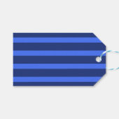 モダンシンプル2トーンストライプジオメトリックブルーネイビー ギフトタグ (正面(横))