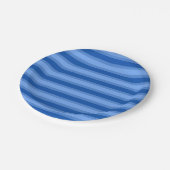 モダンシンプル2トーンストライプジオメトリックブルーネイビー ペーパープレート (アングル)