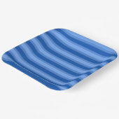 モダンシンプル2トーンストライプジオメトリックブルーネイビー ペーパープレート (傾斜あり)