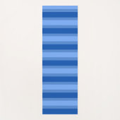 モダンシンプル2トーンストライプジオメトリックブルーネイビー ヨガマット (正面)