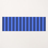モダンシンプル2トーンストライプジオメトリックブルーネイビー ヨガマット (正面(横))