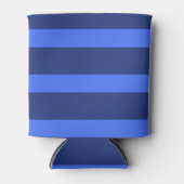 モダンシンプル2トーンストライプジオメトリックブルーネイビー 缶クーラー (正面)