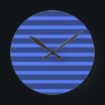 モダンシンプル2トーンストライプ幾何ネイビーブルー ラウンド壁時計<br><div class="desc">モダンシンプル2トーンストライプ幾何ネイビーブルーカラーブロック</div>