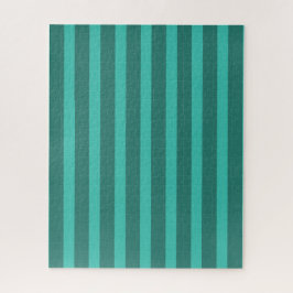 モダンシンプル2トーンストライプ幾何フォレストグリーン ジグソーパズル