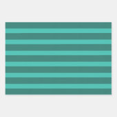 モダンシンプル2トーンストライプ幾何フォレストグリーン ラッピングペーパーシート (正面2)