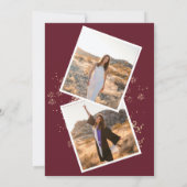 モダンシンプル2フォトブルゴーニュ卒業パーティー 招待状 (裏面)