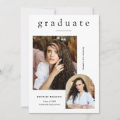 モダンシンプル2写真卒業 案内状 (正面)