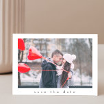 モダンシンプル2写真結婚式の日付を保存 ポストカード<br><div class="desc">ミニマルモダンスシンプルスタイリッシュ2写真結婚式の日付はがきを保存</div>