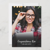 モダンシンプル2写真金ゴールド台本卒業パーティー 招待状 (裏面)